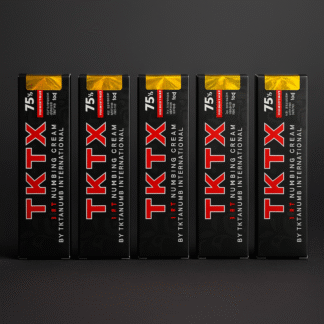 5 pack tktx negra 75% – crema para el cuidado de la piel antes del tatuaje