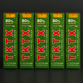 5 PACK TKTX Verde 80% – Crema para el cuidado de la piel antes del tatuaje